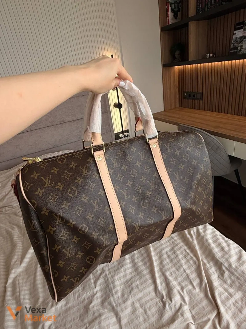 Сумка дорожня Louis Vuitton коричнева — фото 7