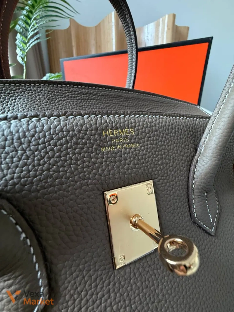 Сумка Hermes Birkin 35 Etoupe/Gold шкіра — фото 4