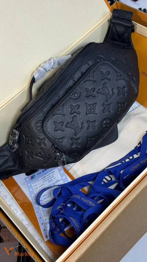 Сумка Louis Vuitton Rush Bumbag Black Monogram Shadow шкіра