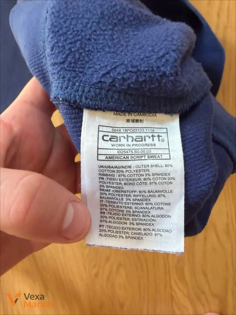 Світшот Carhartt WIP American Script синій розмір L — фото 3