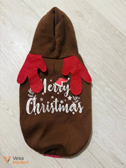 Святкова кофта для собаки з капюшоном "Merry Christmas"