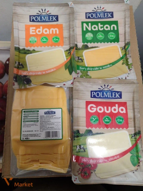 Сыр POLMLEK Gouda, Edam, Natan - 400 г