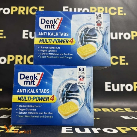 Таблетки для очищення пральної машини Denk mit MULTI-POWER 4 (60 шт.)