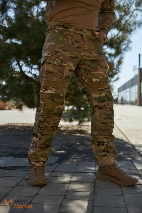 Тактические штаны KS Military рип-стоп с наколенниками