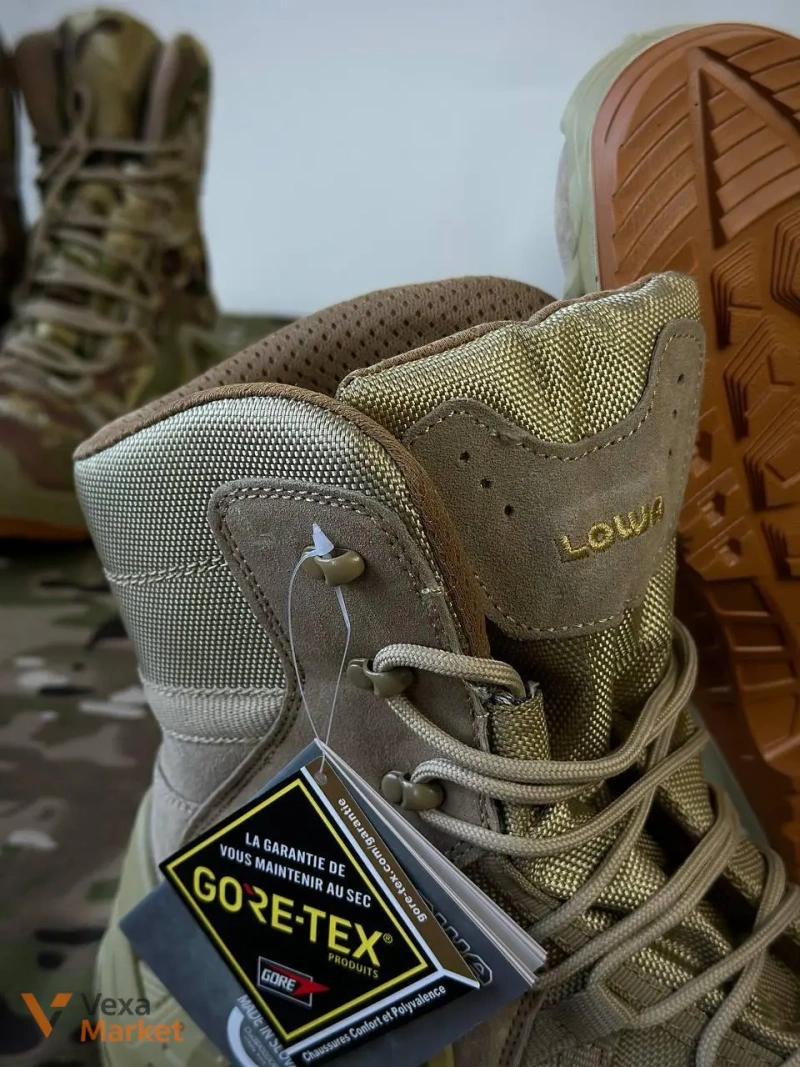 Тактичні черевики LOWA (копія) з натурального нубуку та Cordura, мембраною Gore-Tex — фото 2