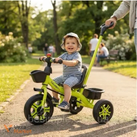 Триколісний велосипед Scale Sports з батьківською ручкою до 50кг