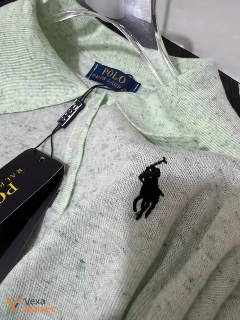Трикотажний джемпер-поло Polo Ralph Lauren м'ятний меланж — фото 2