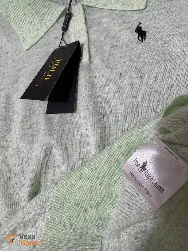 Трикотажний джемпер-поло Polo Ralph Lauren м'ятний меланж — фото 6