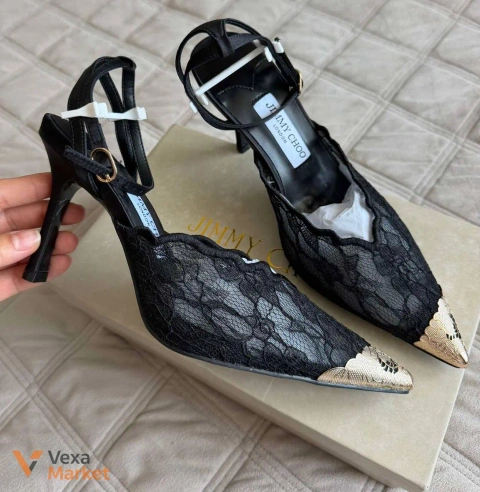 Туфли Jimmy Choo черные кружевные размер 39