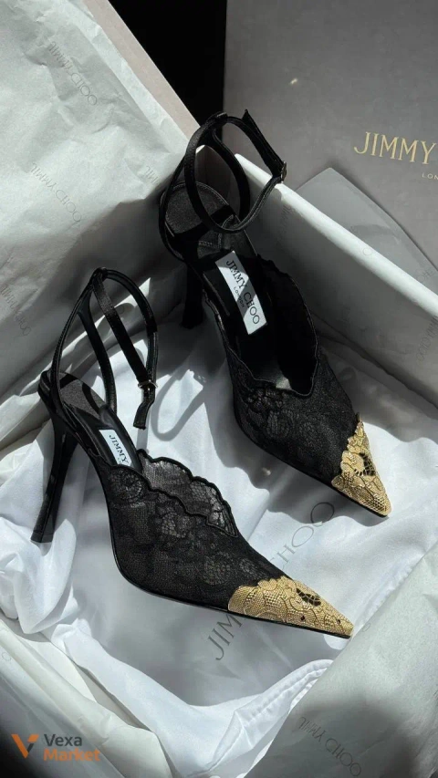 Туфлі Jimmy Choo слінгбеки чорні мереживні