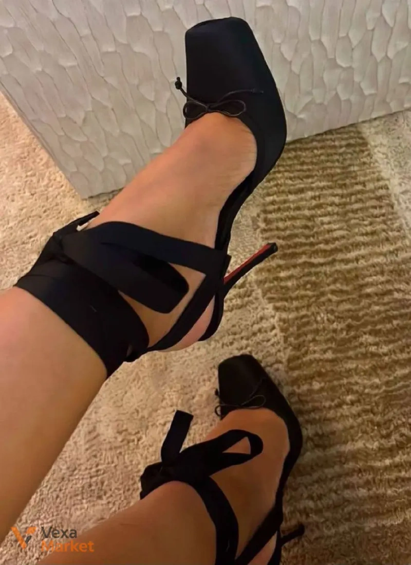 Туфлі слінгбеки Louboutin чорні — фото 3