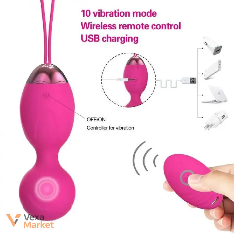 Вагінальні кульки EVERLOVE USB з 10 режимами вібрації та пультом ДК — фото 3
