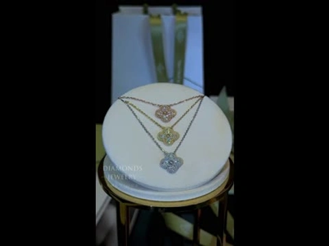 Кулон Van Cleef & Arpels Vintage Alhambra з білого/жовтого/рожевого золота 18К з діамантами