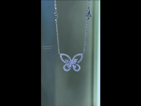 GRAFF Multi Butterfly Silhouette Diamond Pendant 18K Gold 0.83ct