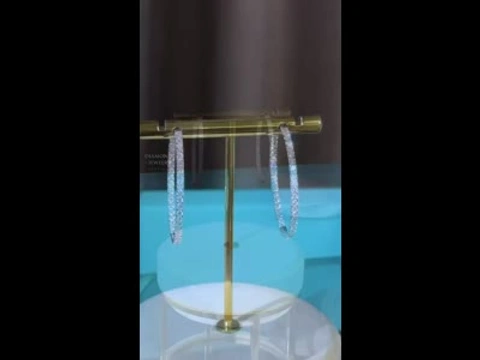 Сережки "конго" з діамантами 2.90ct у стилі Tiffany & Co.