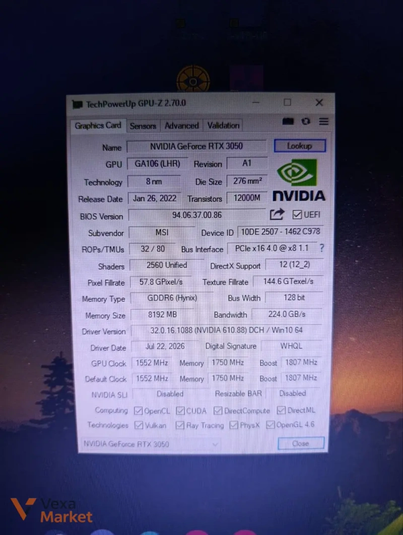 Відеокарта MSI GeForce RTX 3050 Ventus 2X XS OC 8GB GDDR6 — фото 3