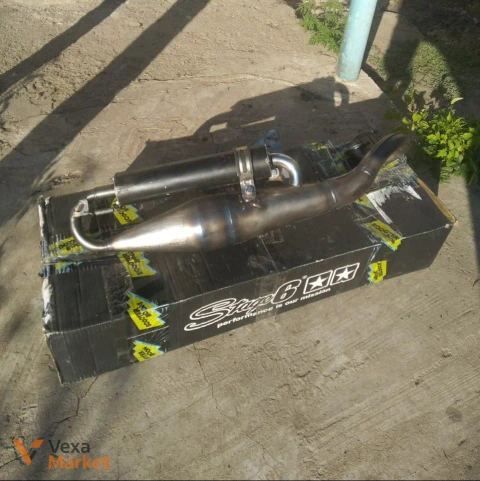 Вихлопна труба Stage6 PRO Replica MK2 чорна для Yamaha Jog / Aerox / 3kj / Minarelli
