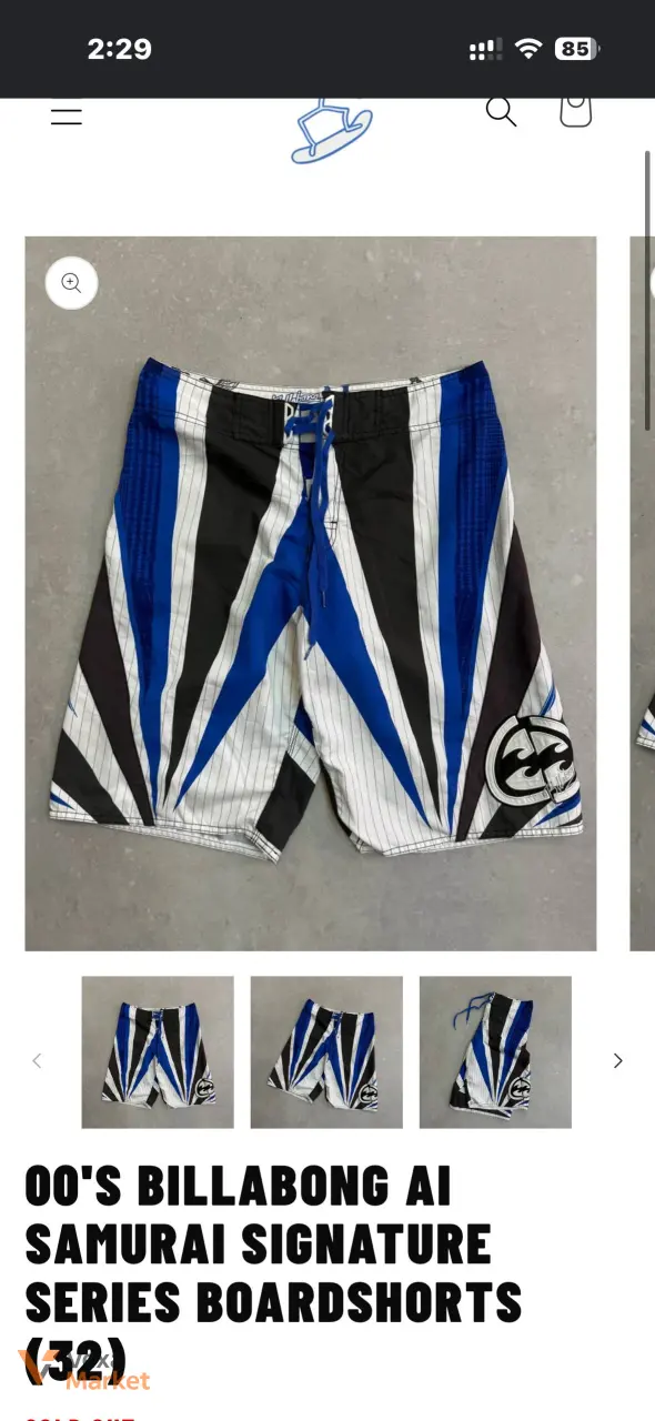Vintage Billabong Samurai Andy Irons board shorts, size 32 — фото 8