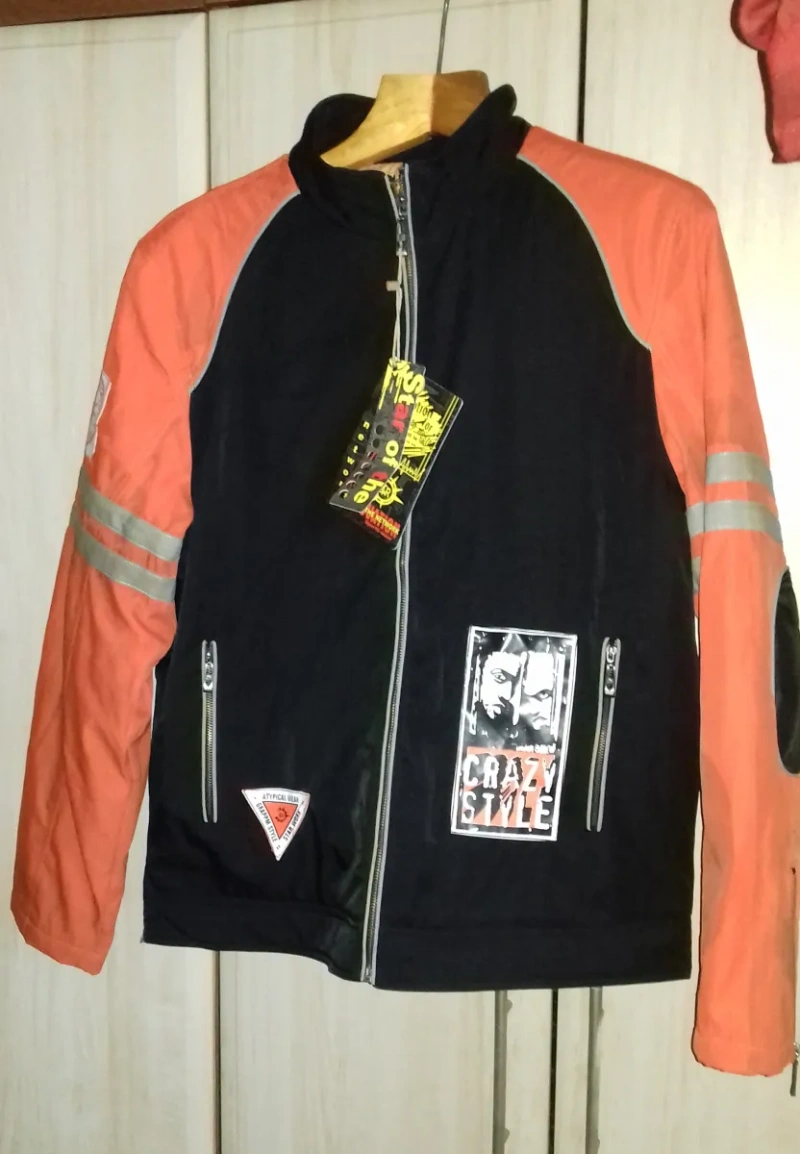 Винтажная мотоциклетная куртка / Vintage moto jacket / Cyber Y2K