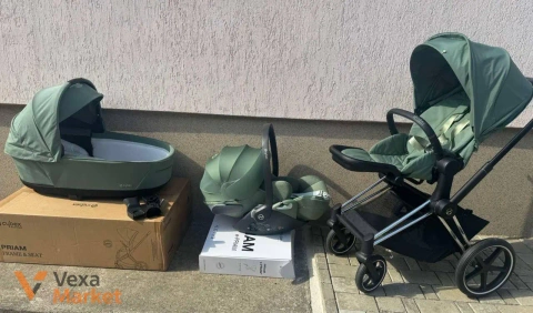 Візок Cybex Priam 4.0 3 в 1 Leaf Green шасі Chrome Black автокрісло Cloud T i-Size