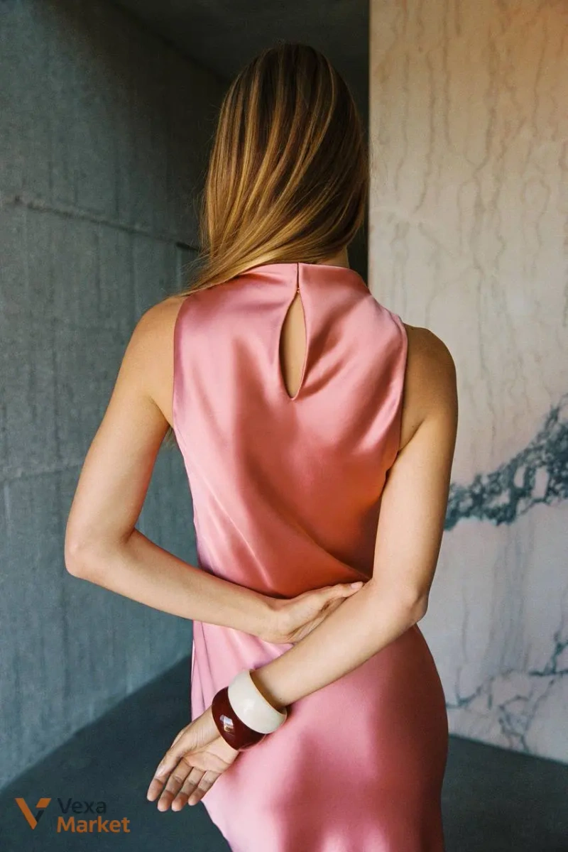 Zara Плаття рожеве атласне розмір XS — фото 4