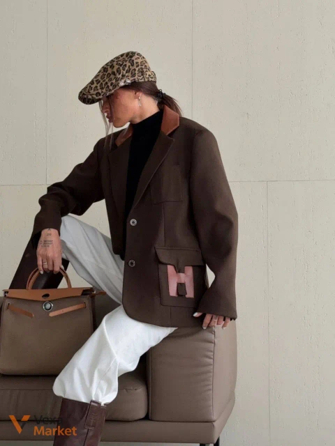 Жакет Hermes жіночий коричневий
