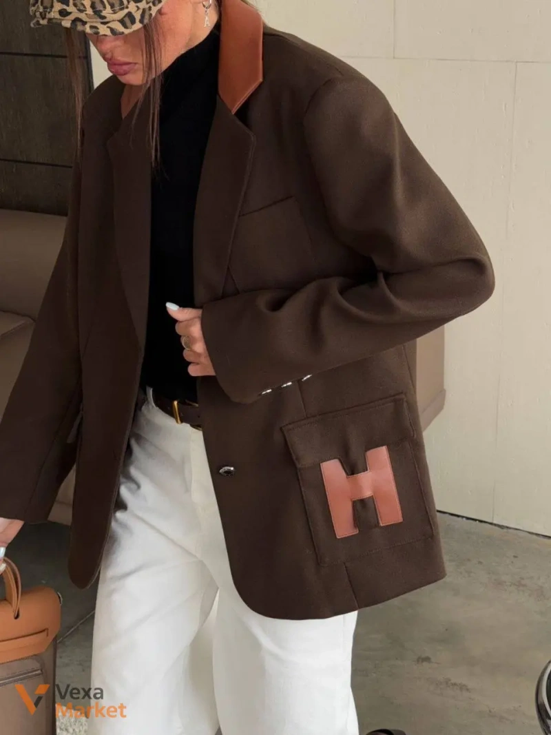 Жакет Hermes жіночий коричневий — фото 5