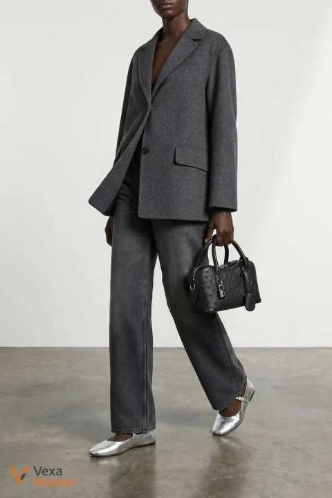 Жакет MaxMara SmmElfi сірий, 100% вовна, comfort fit, розмір 46