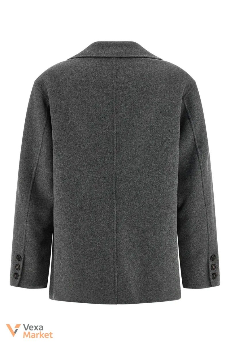 Жакет MaxMara SmmElfi сірий, 100% вовна, comfort fit, розмір 46 — фото 3