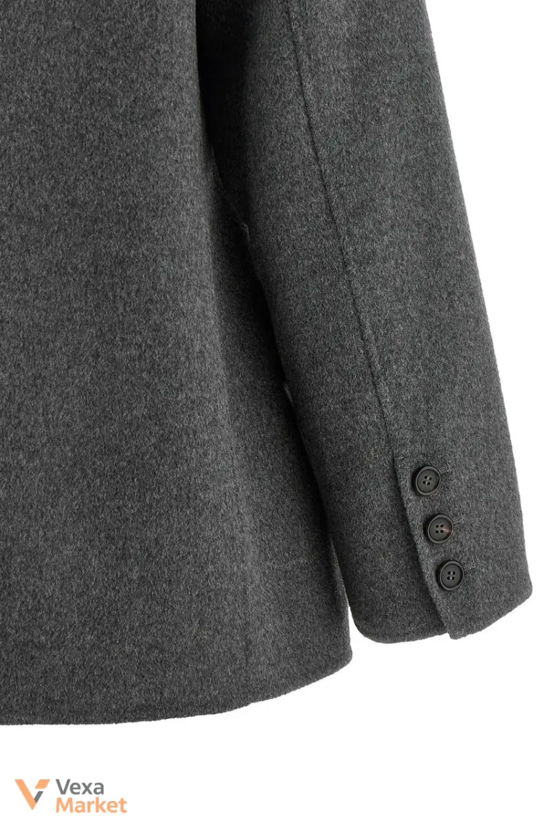Жакет MaxMara SmmElfi сірий, 100% вовна, comfort fit, розмір 46 — фото 5