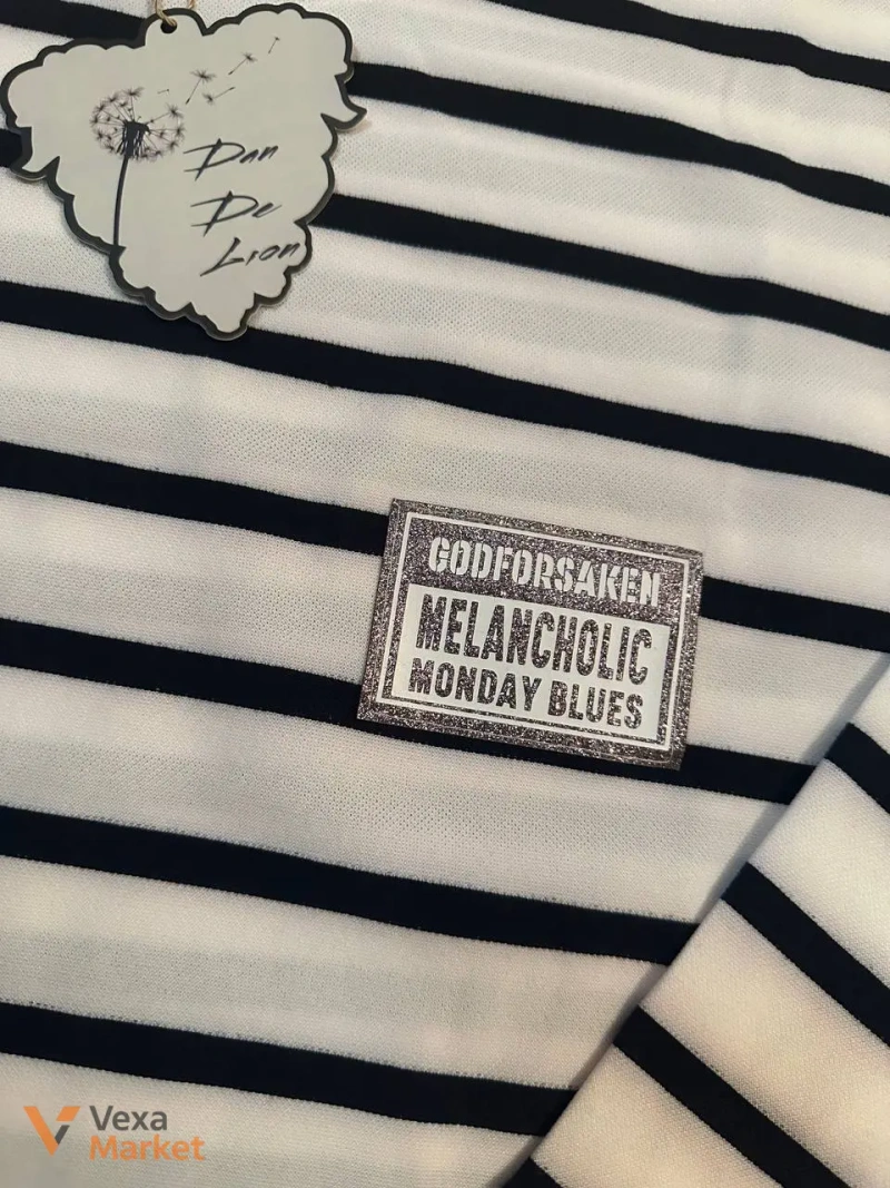 Жіноча футболка в смужку "Melancholic Monday Blues" — фото 2