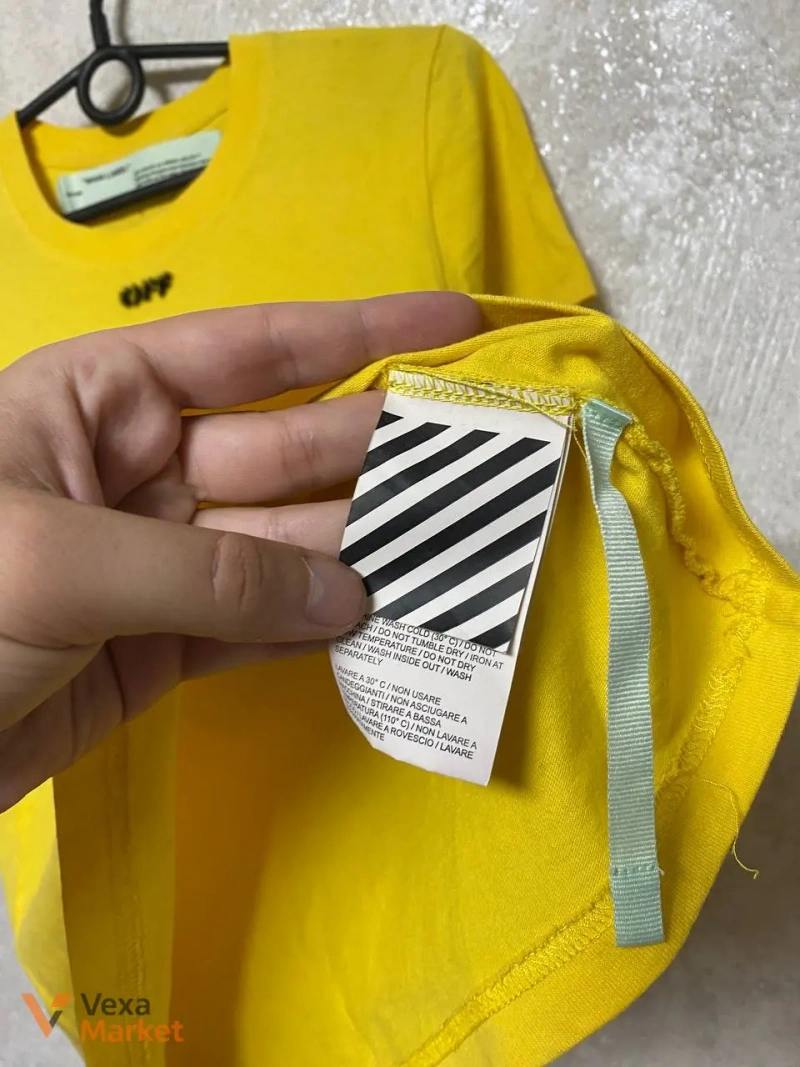 Жовта футболка Off-White жіноча розмір S — фото 3