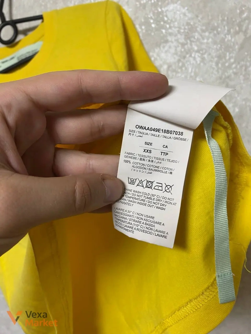 Жовта футболка Off-White жіноча розмір S — фото 4