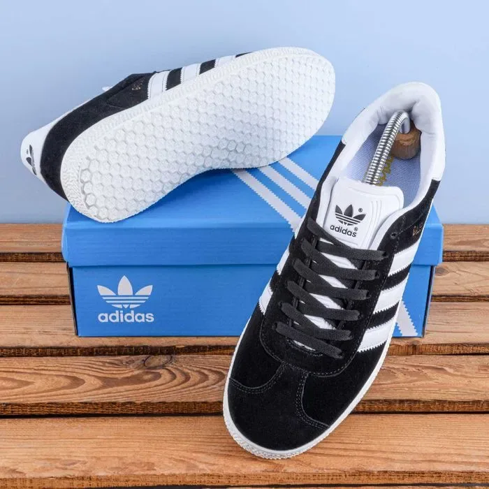 (2241) Акція! Кросівки кеди Adidas Gazelle чорні з білим (36-46) адідас — фото 2