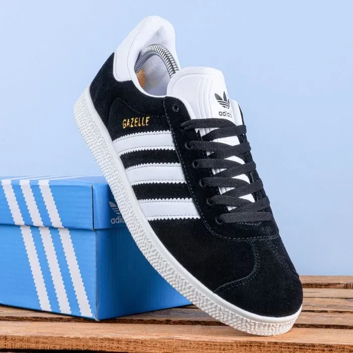 (2241) Акція! Кросівки кеди Adidas Gazelle чорні з білим (36-46) адідас — фото 3