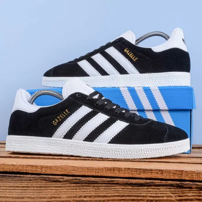 (2241) Акція! Кросівки кеди Adidas Gazelle чорні з білим (36-46) адідас — фото 4