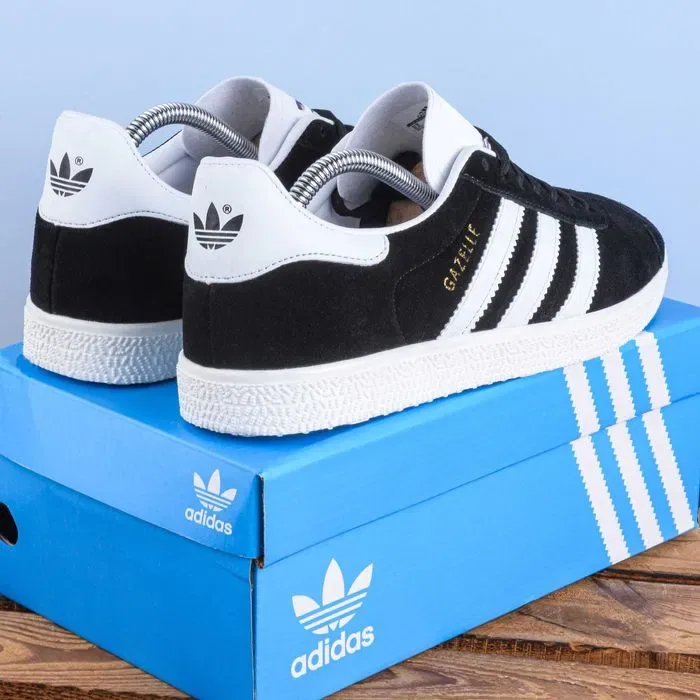 (2241) Акція! Кросівки кеди Adidas Gazelle чорні з білим (36-46) адідас — фото 5