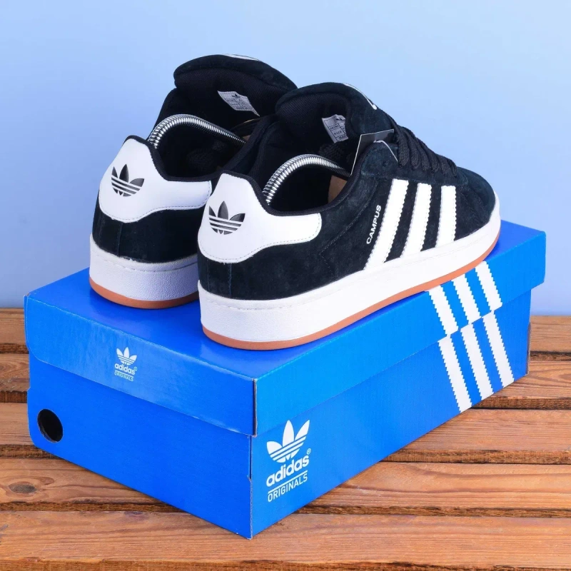 (2245) Кросівки кеди Adidas Campus чорні з білою підошвою (37-46) адідас адідаси — фото 3