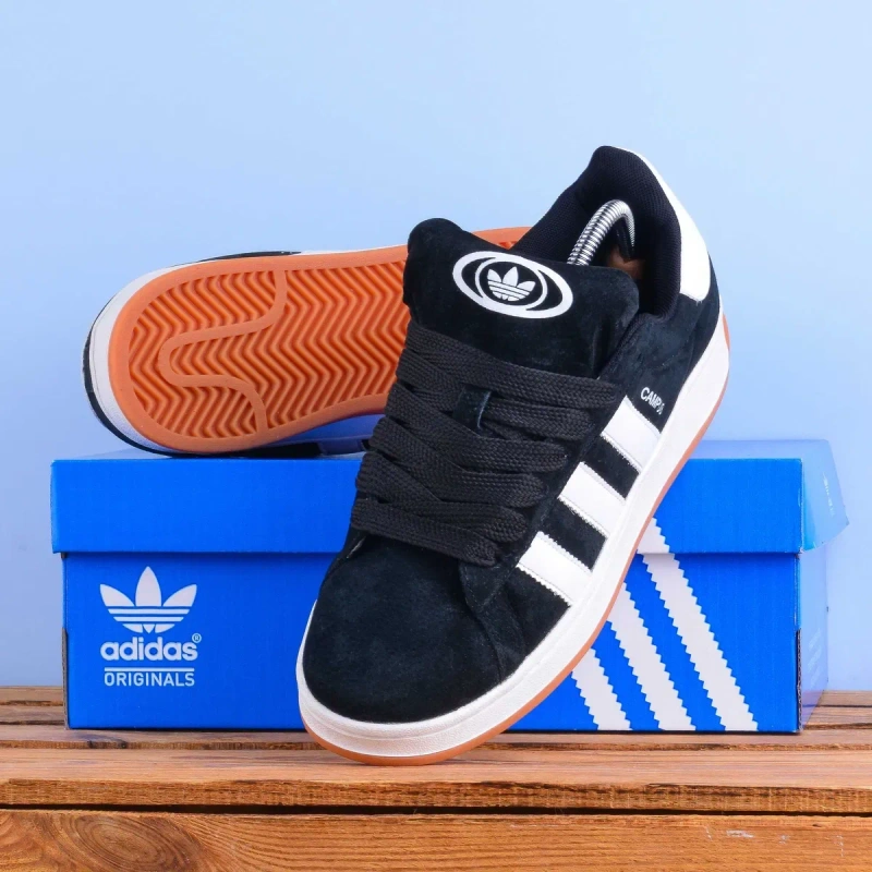 (2245) Кросівки кеди Adidas Campus чорні з білою підошвою (37-46) адідас адідаси — фото 5