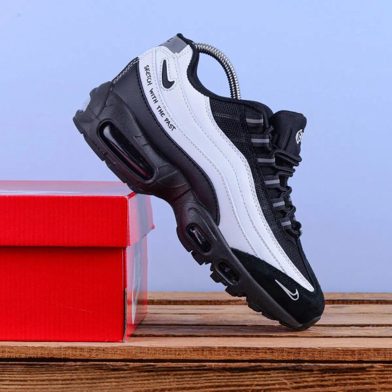 (2407) Кросівки Nike Air Max 95 білі з чорним (37-41) - найк найки В'єтнам — фото 2
