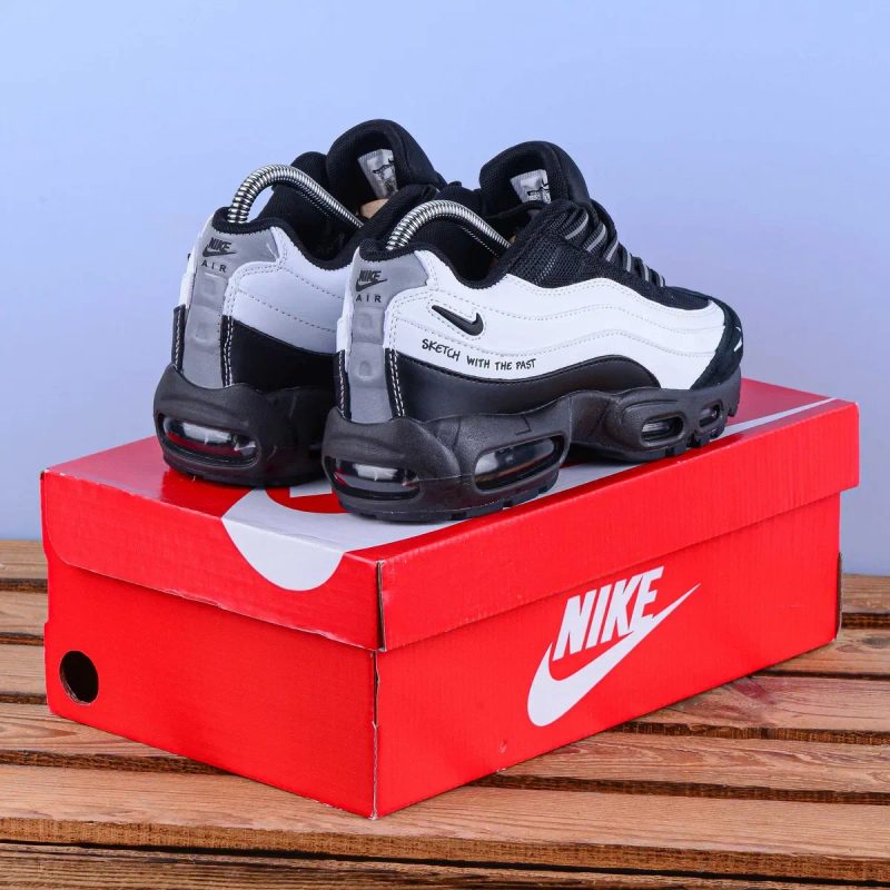(2407) Кросівки Nike Air Max 95 білі з чорним (37-41) - найк найки В'єтнам — фото 3