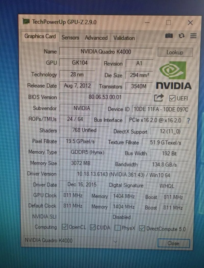 3gb QUADRO K4000 3GB 192BIT GDDR5 Професійна Відеокарта в гарному стані — фото 6