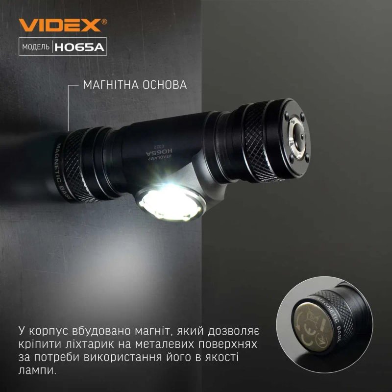 3р гарантії - VIDEX H065A потужний акумуляторний ліхтарик на голову — фото 6