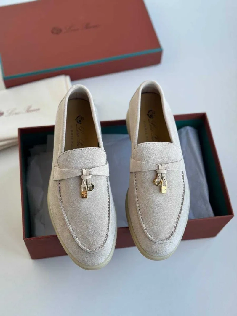 37-43 Женские бежевые лоферы Loro Piana Summer Walk лофери Лоро Пиана — фото 2