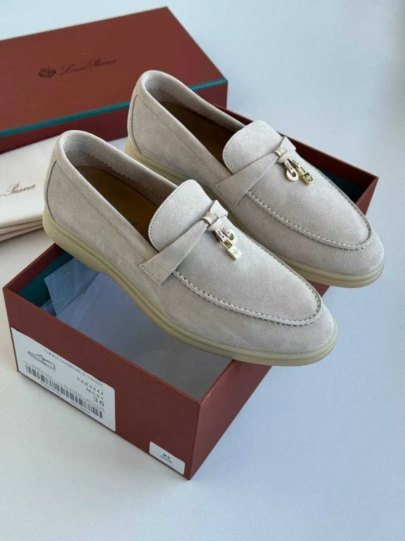 37-43 Женские бежевые лоферы Loro Piana Summer Walk лофери Лоро Пиана — фото 5