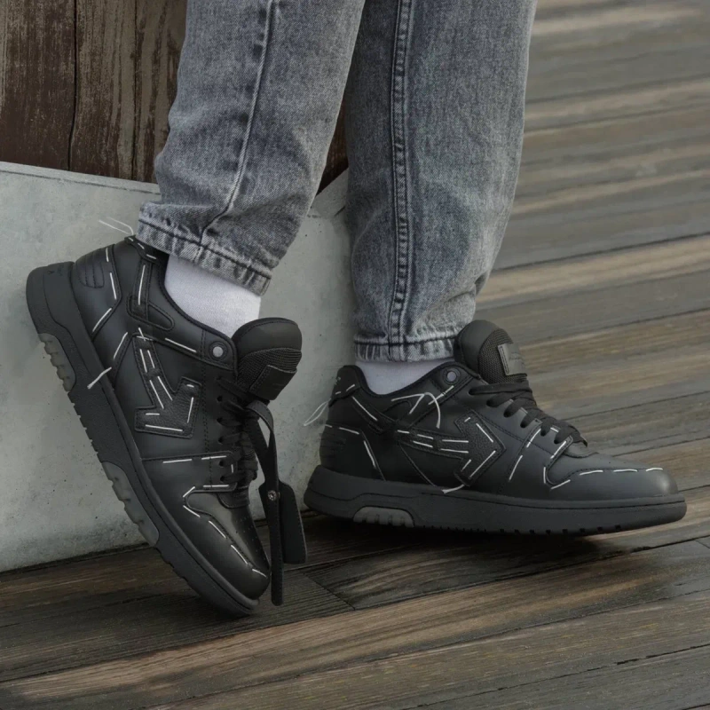 37-45 р кросівки Off White Out Of Office 'Sartorial Stitch - Black' — фото 5