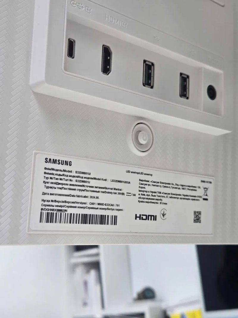4К Монітор 32" Samsung Smart Monitor S32DM801UI Warm White як новий — фото 6