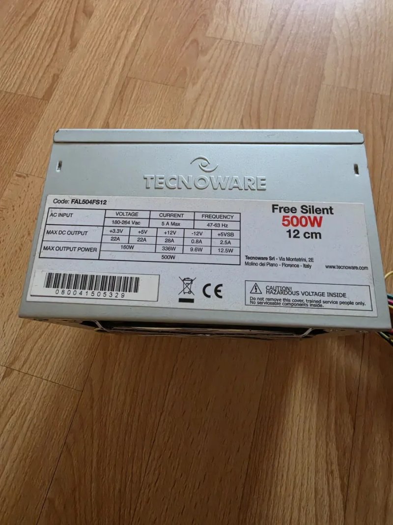 500W Tecnoware блок живлення для компьютера.  Розьєми описані в оголошені — фото 2