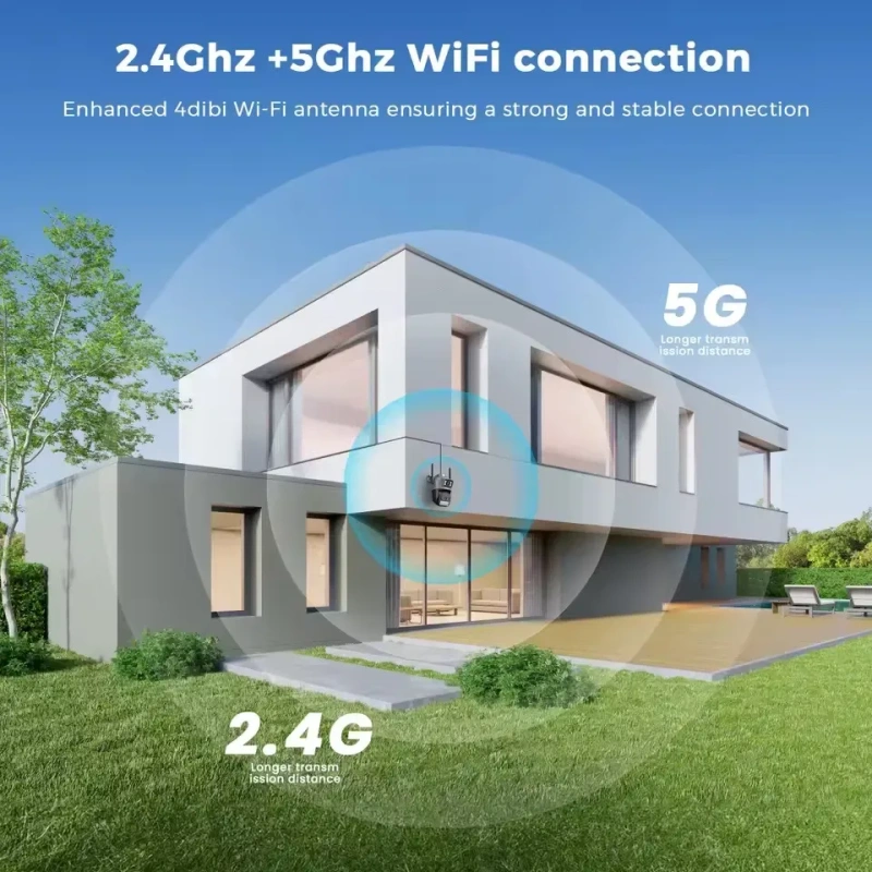 A22YQ Вулична PTZ Wi-Fi камера 5K Ultra HD Два об'єкт  2.4/5 ГГц O-KAM Pro дуже якісне зображення датчик руху нічна зйомка камера вулична відеокамера — фото 7