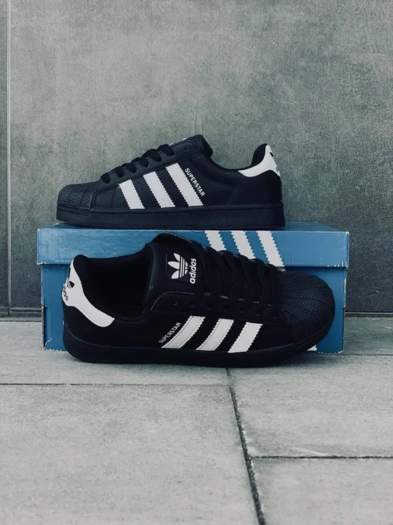 Adidas superstar черно белые женские / новая колекция красовок на лето / суперстар женские с натуральной кожи / красовки адидас красавки кросы адики — фото 2